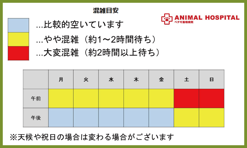 ペテモ動物病院 大日 混雑MAP